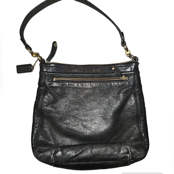 Coach Ashley Black Leather Shoulder Bag - Picture 3 of 13